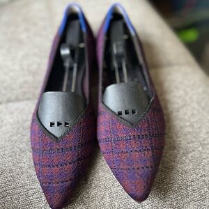 Rothy’s point in Cranberry Plaid